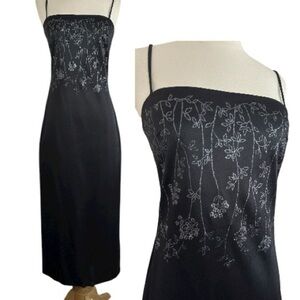 Vintage 90s Y2K Homecoming Dress Black Sparkle Prom Formal Sz XS Whimsygoth